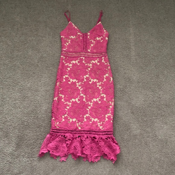 Gianni Bini Dresses & Skirts - Hot pink lace Gianni Bini dress
